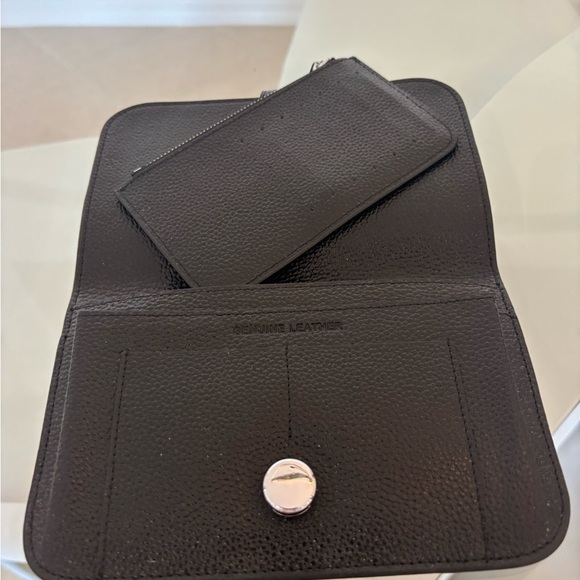 Black Leather Wallet For Check book Also Fits. - Picture 2 of 7